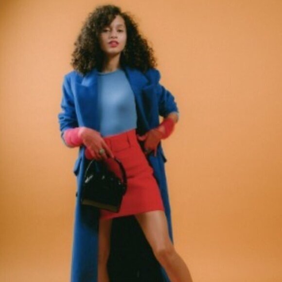 ASOS DESIGN smart dad coat in cobalt 2 XS NEW oversized - Picture 3 of 15